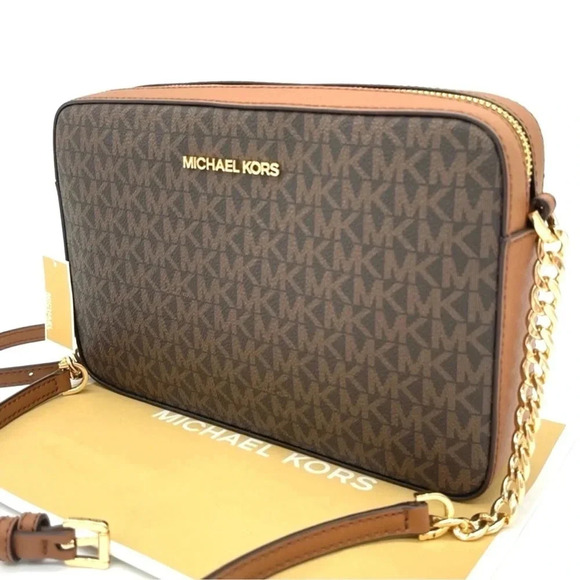 Michael Kors Large EW Crossbody Bag Brown - Picture 1 of 11